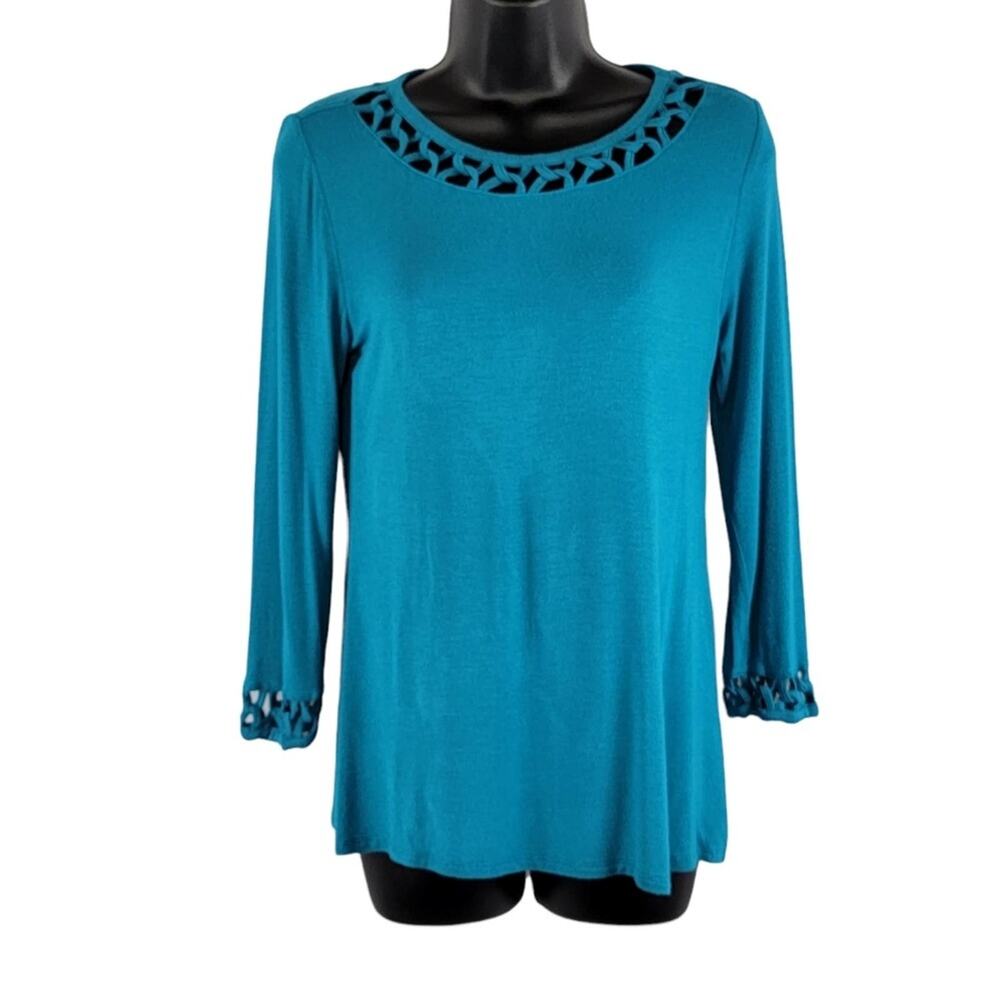 Soft Surroundings Cutout Stretch Long Sleeve Shirt